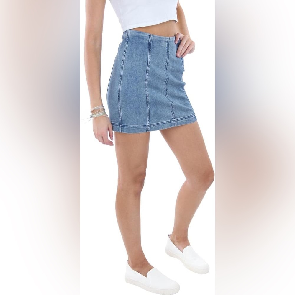 Free People denim mini skirt